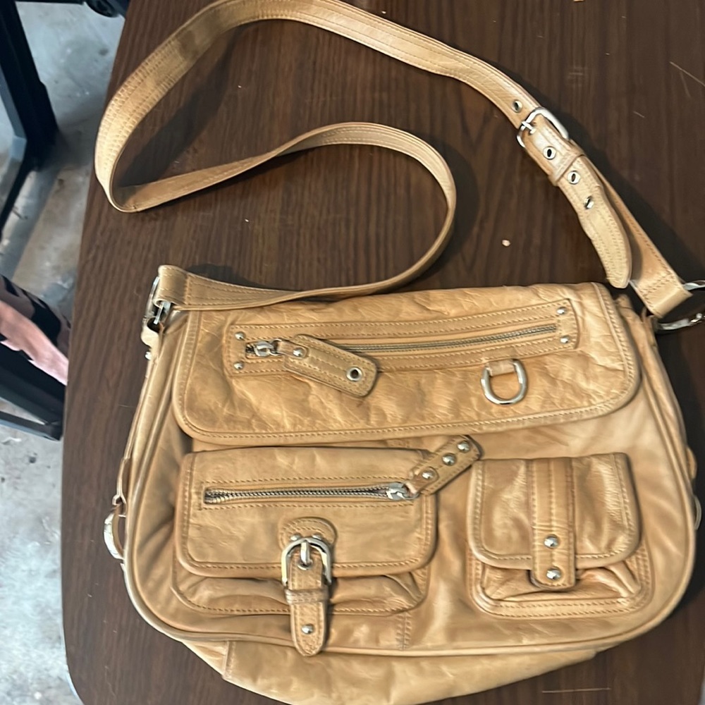 Karen Drake Leather messenger bag